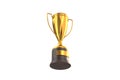 3D render of Gold Trophy Cup isolated on white. Royalty Free Stock Photo