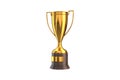 3D render of Gold Trophy Cup isolated on white. Royalty Free Stock Photo