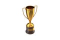 3D render of Gold Trophy Cup isolated on white. Royalty Free Stock Photo