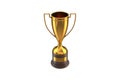 3D render of Gold Trophy Cup isolated on white. Royalty Free Stock Photo