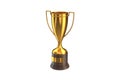 3D render of Gold Trophy Cup isolated on white Royalty Free Stock Photo
