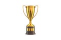 3D render of Gold Trophy Cup isolated on white. Royalty Free Stock Photo