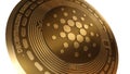 3D Render Golden Cardano ADA Cryptocurrency Close up View
