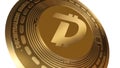 3D Render Golden Digibyte DGB Cryptocurrency Coin Symbol Close up