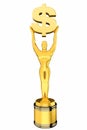 3d render Golden Dollar sign trophy Royalty Free Stock Photo