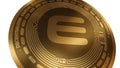 3D Render Golden Enjin Coin ENJ Cryptocurrency Close up View Royalty Free Stock Photo