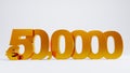 golden 500k or five hundred thousand euro isolated on white background Royalty Free Stock Photo