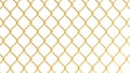 Golden metal fence mesh isolated on white background, gold metal wire fence template Royalty Free Stock Photo