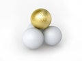 3d render golfball gold (clipping path)
