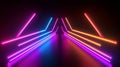 3d render, gradient glowing neon arrows, abstract wide background, direction concept, Generative AI Royalty Free Stock Photo