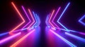 3d render, gradient glowing neon arrows, abstract wide background, direction concept, Generative AI Royalty Free Stock Photo