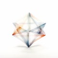 Luxurious Geometry: Translucent Octahedron Sculpture On White Background