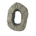 3D render of a gray broken stone forming the letter  isolated on a white background Royalty Free Stock Photo