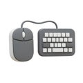 3D Render of Gray Computer Mouse and Keyboard Set: Minimalist Design for Digital Workspace Royalty Free Stock Photo