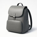3D Render of a Gray Leather Backpack on White Background, AI-Generated Isolated Image Royalty Free Stock Photo