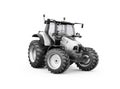 3d render gray tractor illustration on white background with shadow