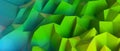 3D render of green abstract geometric polygonal shapes background