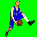 3d render on green of male basketball player