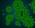3d render of green Corona virus that causing the infection of MERS and SARS