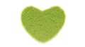3d render green grass heart shape on a white scene Royalty Free Stock Photo