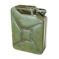 3D render of green jerrycan isolated on white