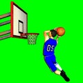 3d render on green of male basketball player