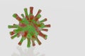 3D Render Green with Red blood Virus model,3D illustration