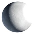 3 D Render Grey Crescent Moon Icon Isolated White Background Royalty Free Stock Photo