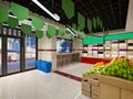 3d render grocery vegetables fruits shop