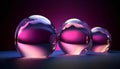 3d render of a group of glass balls on a dark background