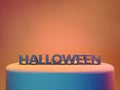 3d render of halloween text in studio light. Copy space