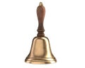 3D render of Hand Bell isolated on white Royalty Free Stock Photo