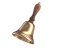 3D render of Hand Bell isolated on white Royalty Free Stock Photo