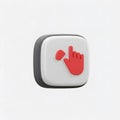 3D Render of a Hand Clicking a Button: Modern User Interface Icon Design Element Royalty Free Stock Photo