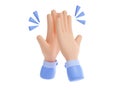 3d render hand high five gesture, team work clap