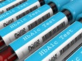 3d render of HbA1c blood tubes in row