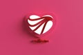 3D Render Heart Love symbol. Valentine`s Day sign