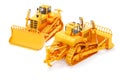 3d render heavy duty construction bulldozer vehicle tractor