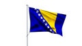 herzegovinian flag isolated on white background, waving flag of herzegovinian Royalty Free Stock Photo