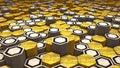 3D render Hexagon abstract geometric random waving background
