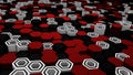 3D render hexagon abstract geometric random waving background