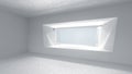 3d Render high key empty space concrete room