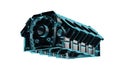 3D render of high tech car engine part