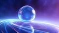 3D Render Holographic Planet in a Futuristic, Holographic Planet, Futuristic Space, Sci Fi