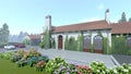 3d render home garden