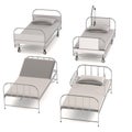 3d render of hospital beds