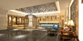 3d render of hotel lobby Royalty Free Stock Photo