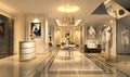 3d render of hotel lobby Royalty Free Stock Photo