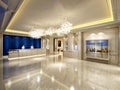 3d render of hotel lobby interior Royalty Free Stock Photo