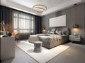 3d render hotel room